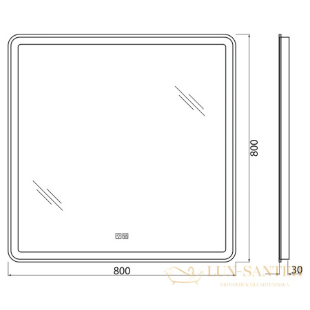 зеркало belbagno spc spc-mar-800-800-led-tch-warm с подсветкой, с подогревом, с сенсорным выключателем