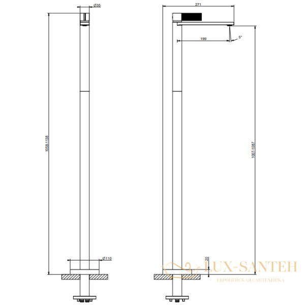 смеситель для раковины напольный gessi inverso diamantato 73695.727, brass brushed pvd