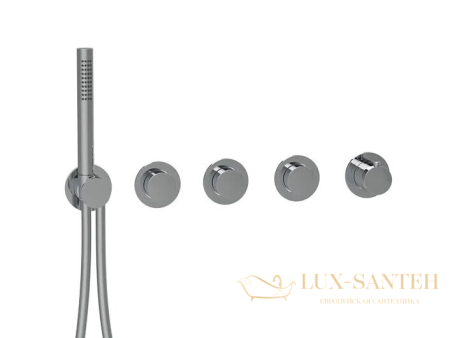 термостат для душа встраиваемый almar push modular e180434.cr, внешняя часть, на 3 выхода, хром