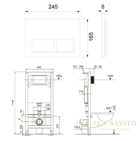 инсталляция tece, tecespring v, s401201, в комплекте с панелью смыва хром глянцевый, звукоизолирующей прокладкой и креплением