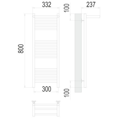 полотенцесушитель водяной terminus аврора 4670078529404 с полкой п16 300x800