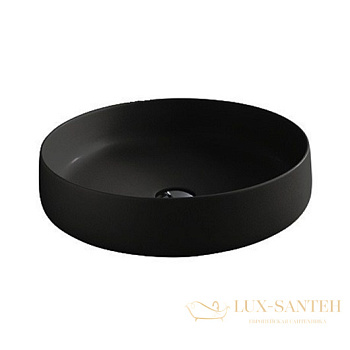 раковина накладная artceram cognac 48 col002 17 00 ø 480 мм, черный матовый