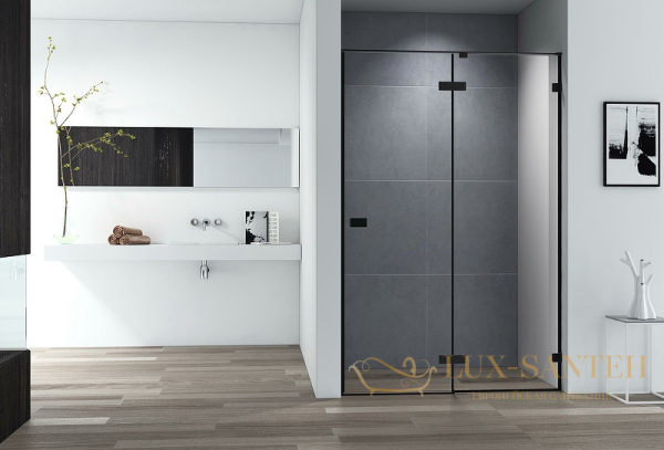 душевая дверь cezares bellagio bellagio-b-12-140-c-nero 140 см профиль черный матовый, стекло прозрачное