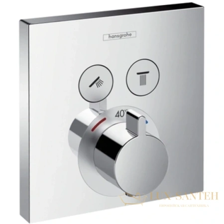 термостат с двумя запорными вентилями hansgrohe showerselect 15763000, хром