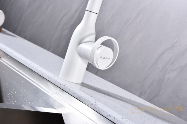 смеситель для кухни под фильтр с выдвижным изливом paulmark urban ur213104-431, антрацит