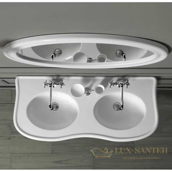 раковина двойная simas lante la12bi*1 120x54 см, белый