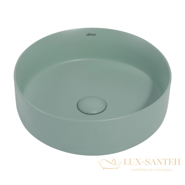 раковина накладная abber bequem ac2108mcg, 36х36 см, светло-зеленый матовый 