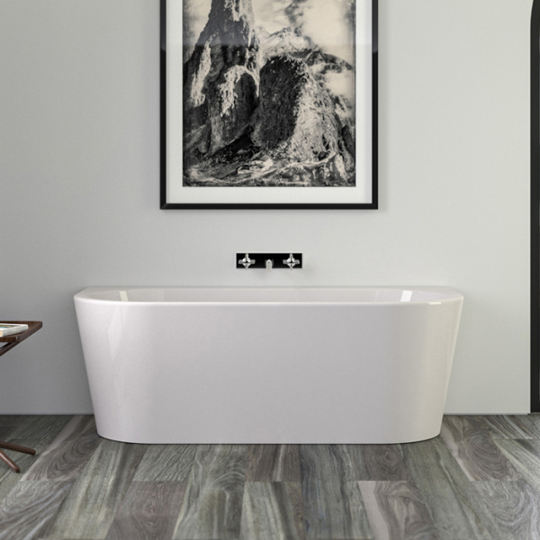ванна пристенная 165x75*58xсм, knief wall, 0100-255, щелевой перелив, без слива-перелива, цвет белый глянцевый