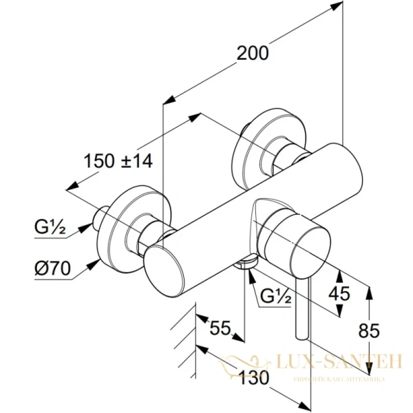 смеситель kludi bozz 38831n076 для душа, золото матовое