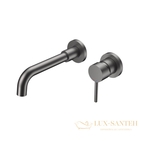 смеситель для раковины встраиваемый berges ventas r, 076016, оружейная сталь