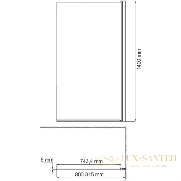 шторка wasserkraft berkel 48p01-80r matt glass для ванны 80 см 