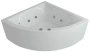 акриловая ванна aquatek юпитер 150x150 upt150-0000005 с гидромассажем (пневмоуправление), с фронтальным экраном