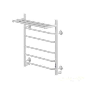 полотенцесушитель электрический кабельный ника way-3 60/50 с полкой ral9016 белый матовый u