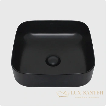 раковина накладная aquame aqm5011mb, 390*390 мм, черный матовый