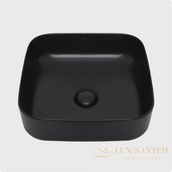 раковина накладная aquame aqm5011mb, 390*390 мм, черный матовый