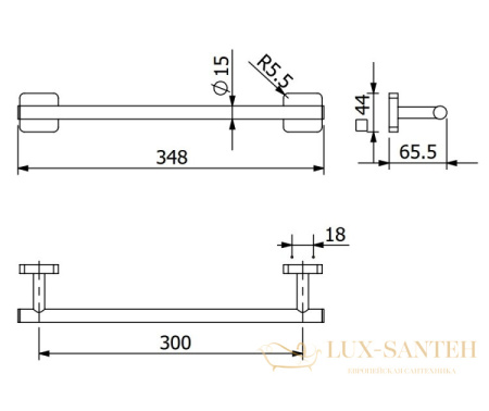 полотенцедержатель 300 мм, kludi vela s, 2596239, черный матовый