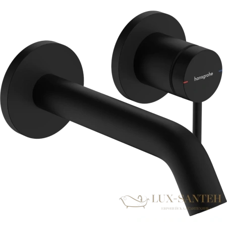 смеситель для раковины встраиваемый с выпуском hansgrohe tecturis s coolstart ecosmart 73350670, черный матовый