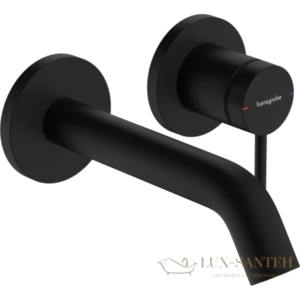 смеситель для раковины встраиваемый с выпуском hansgrohe tecturis s coolstart ecosmart 73350670, черный матовый