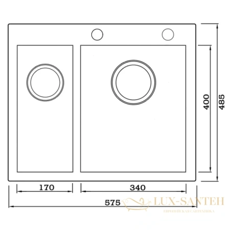 кухонная мойка seaman eco marino smv-z-575dl.b, нержавеющая сталь