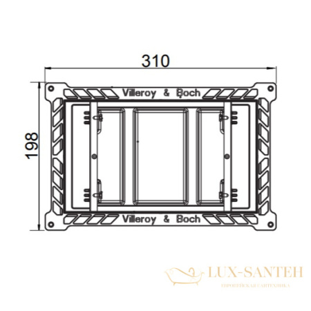 комплект для монтажа заподлицо villeroy & boch viconnect 9221 59 lc, нержавеющая сталь