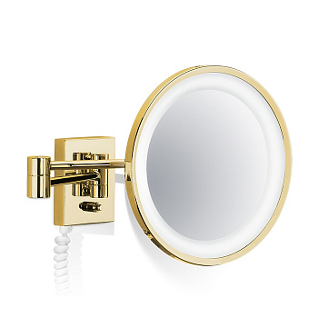 зеркало косметическое decor walther bs 40 pl/v 0102120 с подсветкой, золото полированное