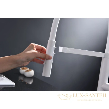 смеситель paulmark leader le214101-431 для кухни, белый матовый