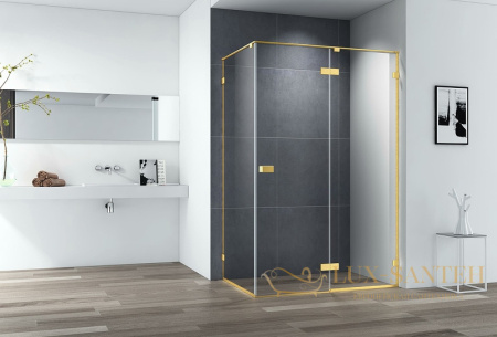 душевой уголок cezares bellagio bellagio-ah-1-120/100-c-boro 120x100 профиль золото брашированное, стекло прозрачное