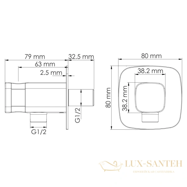 держатель ручного душа с подключением шланга wasserkraft naab a326, хром