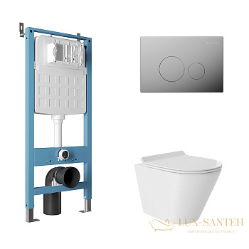 комплект aqueduto aqds173t, инсталляция tecnica novo, панель смыва circulo novo, хром, унитаз cone, сиденье микролифт, белый