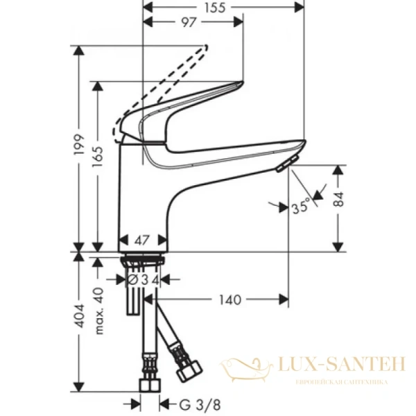 смеситель для ванны hansgrohe novus 71322000, хром