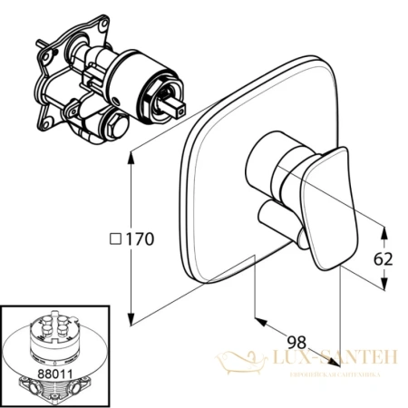 смеситель kludi ambienta 536500575 для ванны, хром