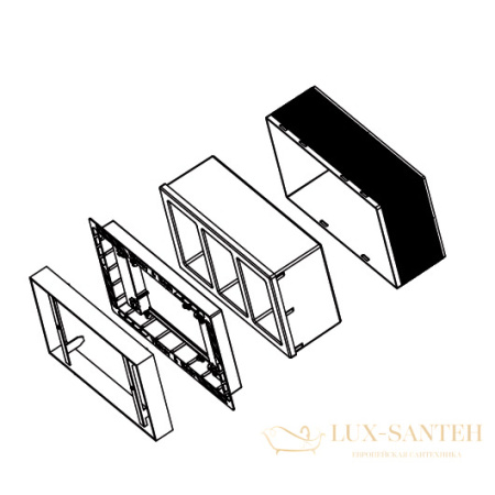 комплект для монтажа заподлицо villeroy & boch viconnect 9221 59 lc, нержавеющая сталь