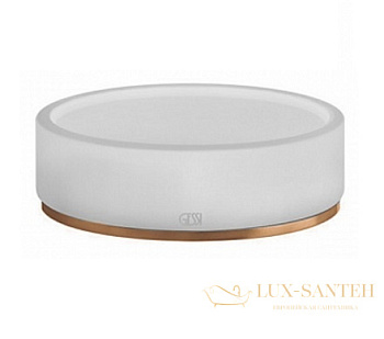 мыльница gessi 316 accessories 54725.726 настольная, warm bronze br. pvd/белый