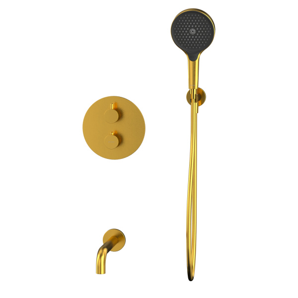 термостатическая система для ванны скрытого монтажа whitecross y, yset10topglb, золото брашированное