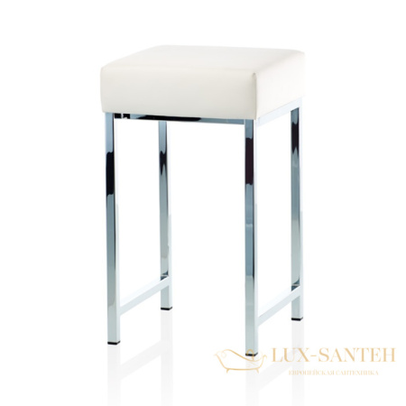 табурет decor walther dw 64 0502804 для ванной комнаты, хром/белый