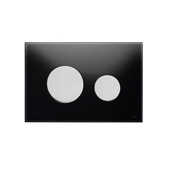 стеклянная панель смыва tece teceloop 9240655, черное стекло/клавиши хром матовый