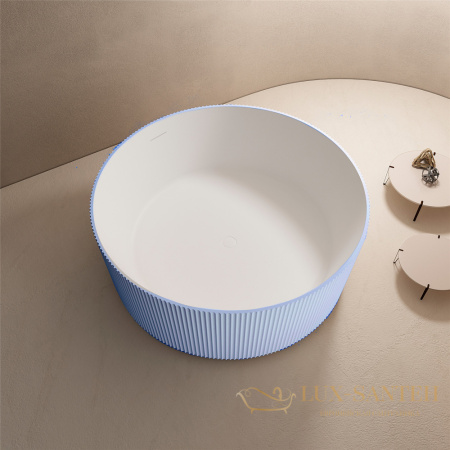 ванна свободностоящая из искусственного камня abber stein as9679blau, 150х150х55h см, голубой матовый 