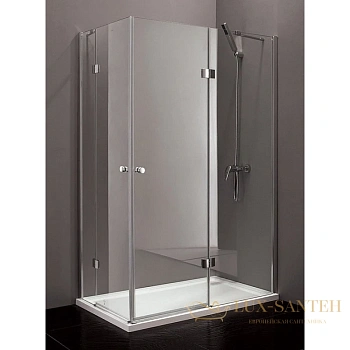 душевой уголок cezares verona-ah-2 verona-w-ah-2-120/100-p-cr-r 120x100 см, стекло рифленое