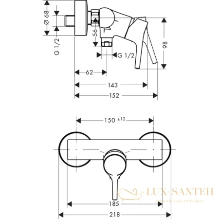 смеситель для душа hansgrohe talis s 72600000