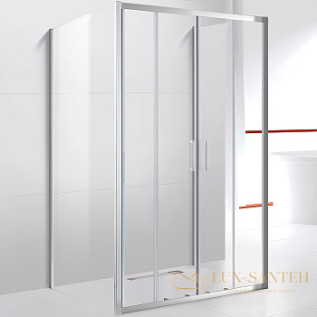 душевой уголок cezares molveno molveno-ah-22-180/80-c-cr-iv 180x80 профиль хром, стекло прозрачное