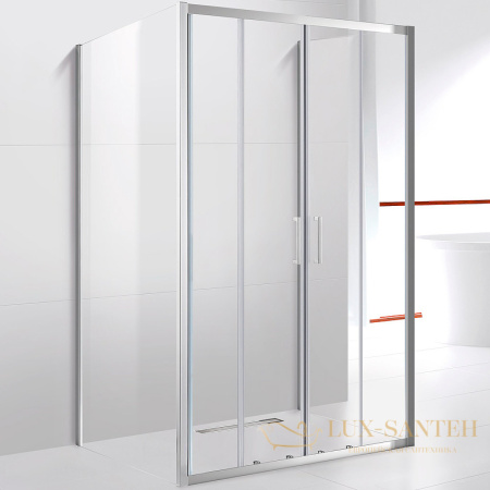 душевой уголок cezares molveno molveno-ah-22-180/80-c-cr-iv 180x80 профиль хром, стекло прозрачное