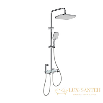 душевая система для ванны 075011, berges pulsar, с термостатом, встроенным изливом и гигиеническим душем, хром глянцевый