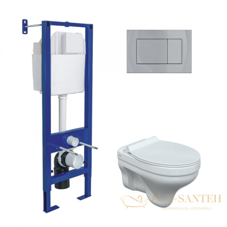 комплект berges 043315: подвесной унитаз albit s с системой инсталляции atom 410 и панелью смыва, хром глянцевый