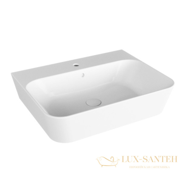 раковина подвесная/накладная azzurra build, bulp06550t0mbi*1, 65х50х16 см с 1 отв. под смеситель , белый