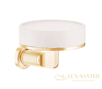 мыльница gessi inciso 58501.246 с настенным держателем, gold pvd/белый