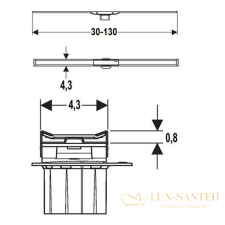 крышка дренажного канала geberit cleanline20 154.451.ks.1 обрезной, 30-130 см, нержавеющая сталь глянцевая