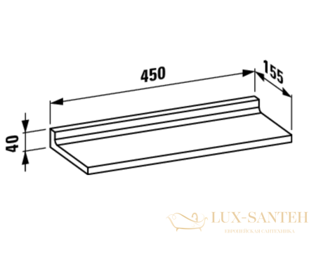 полка laufen kartell by 3.8533.0.090.000.1 настенная 45 см, белый 