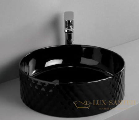 раковина artceram rombo osl009 03 00 накладная 44 см, черный глянцевый