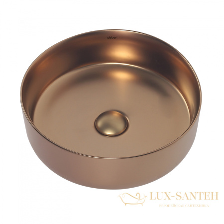 раковина накладная abber bequem ac2108mrg, 36х36 см, розовое золото матовый