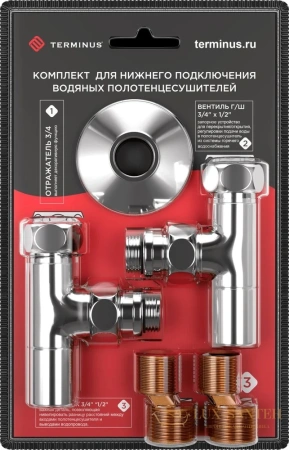 монтажный набор terminus 4670030723666 3/4"х1/2" круглый вентиль